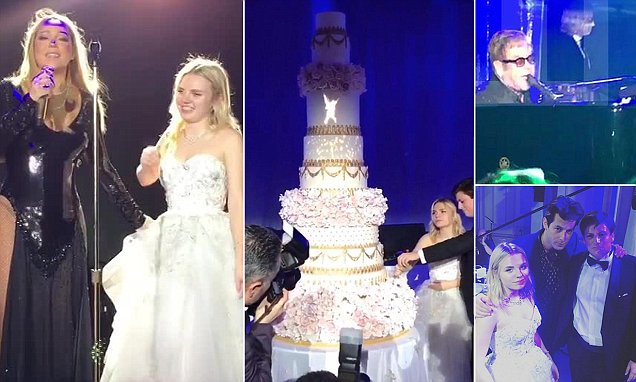 بالفيديو- ماريا كاري وألتون جون يشاركان في أكبر حفل زفاف في روسيا