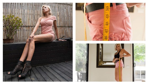 بالصور .. عارضة أزياء تسعى لتحطيم الرقم القياسي لأطول ساقين في العالم