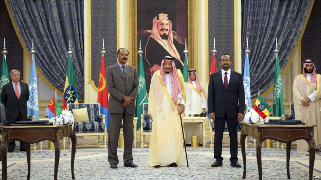 وزارة الإعلام: اهتمام دولي واسع برعاية المملكة لاتفاقية السلام بين أثيوبيا واريتريا